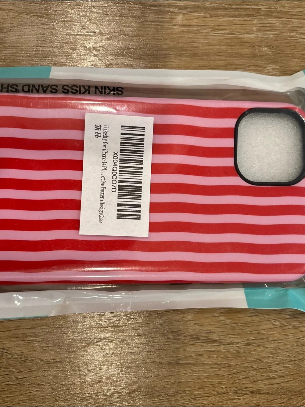 Red and Pink Striped IPhone 14+ Protective Case